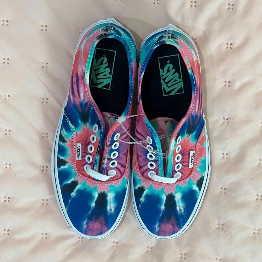 pink & blue tie dye vans